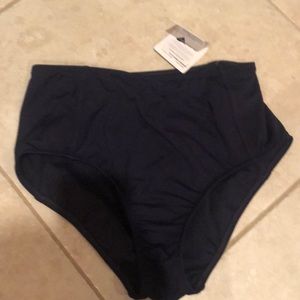 Navy blue high waisted swim bottoms